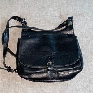 Patricia Nash black leather messenger style